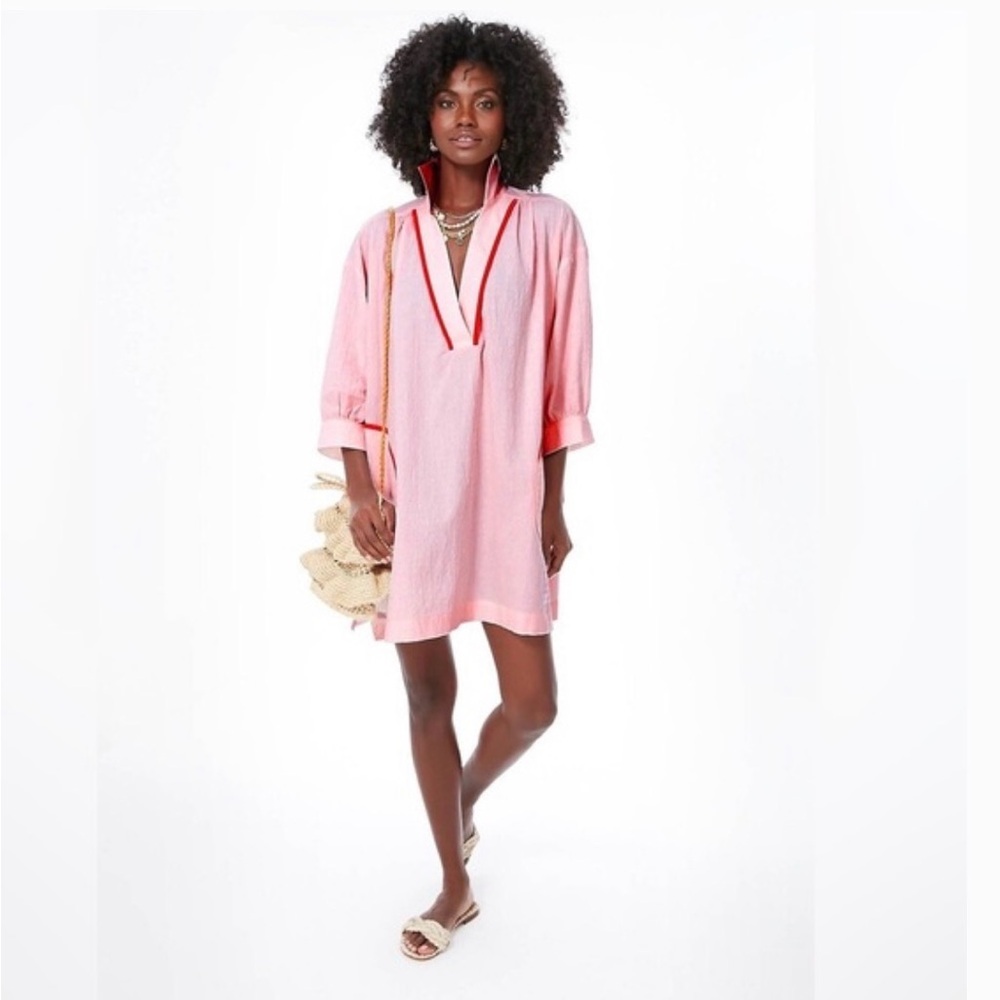 Tuckernuck Pink and Red V-Neck Tunic/cover up